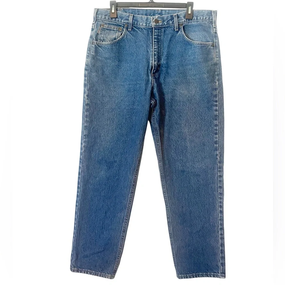 Carhartt Men's Straight‎ Leg Relaxed Fit Blue Jeans Size 36x30